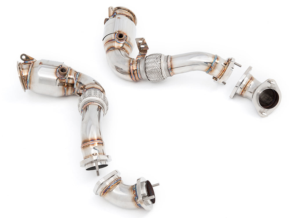 BMW E71 X6 SAV Sport 2008-2014 Down Pipes OBD2 - 400CEL Sport Cats (X6M S63 / X6 5.0i)