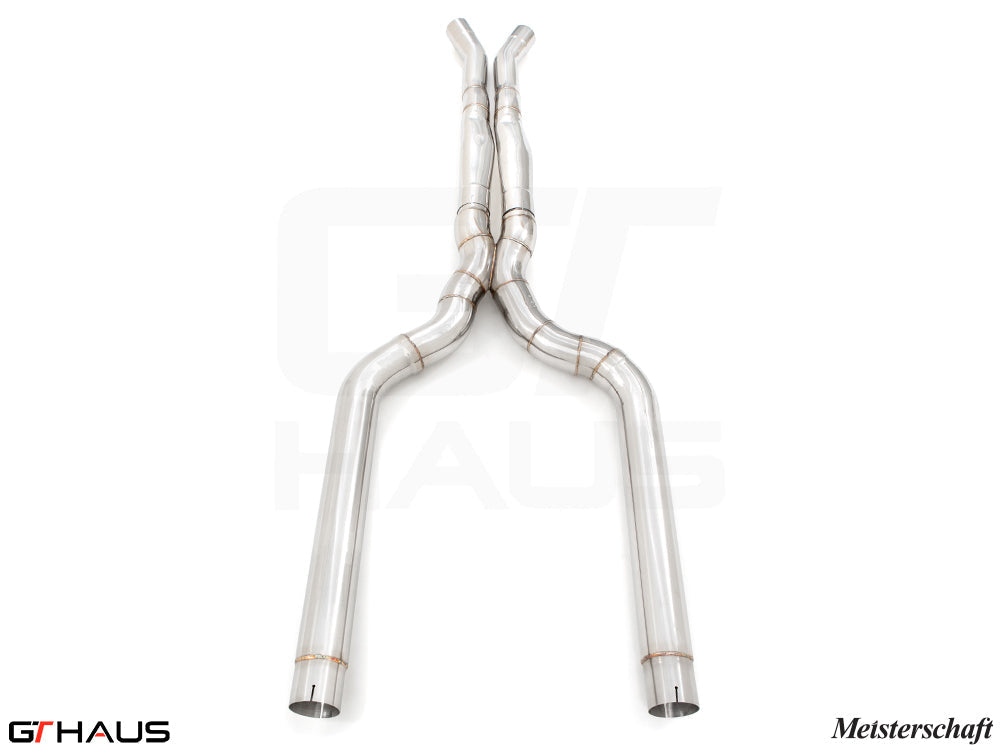 BMW F90 M5 / M5 Competition 2018-2023 LSR Mid Resonator Delete Pipes (Full cat-back pipes) 76mm piping