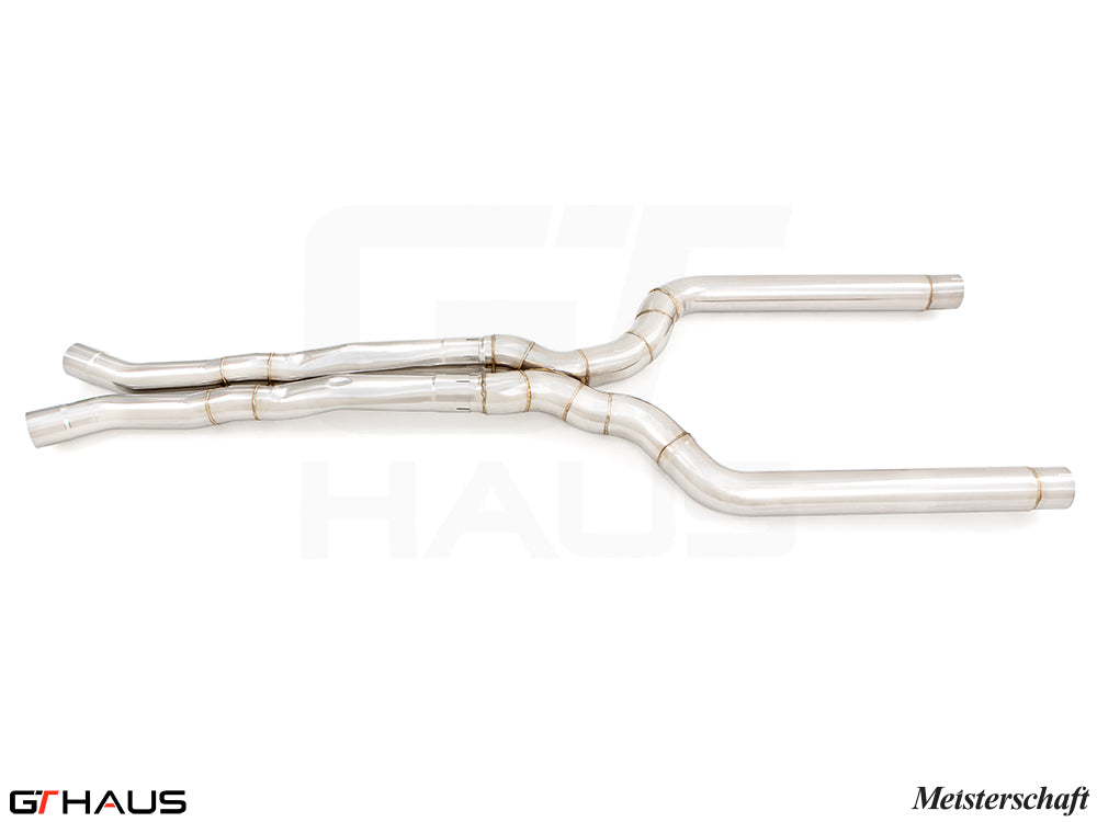 BMW F90 M5 / M5 Competition 2018-2023 LSR Mid Resonator Delete Pipes (Full cat-back pipes) 76mm piping
