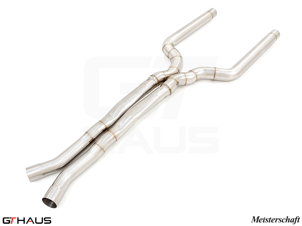 BMW F90 M5 / M5 Competition 2018-2023 LSR Mid Resonator Delete Pipes (Full cat-back pipes) 76mm piping
