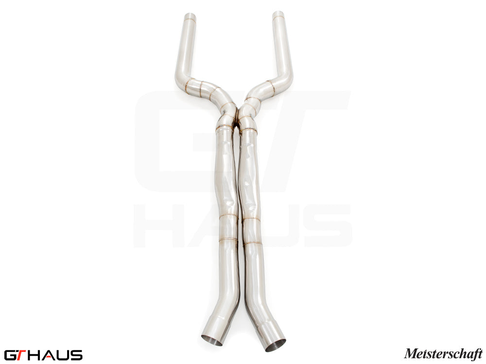 BMW F91/92 M8 / M8 Competition Coupe / Convertible 2020+ LSR Mid Resonator Delete Pipes (Full cat-back pipes) 76mm piping