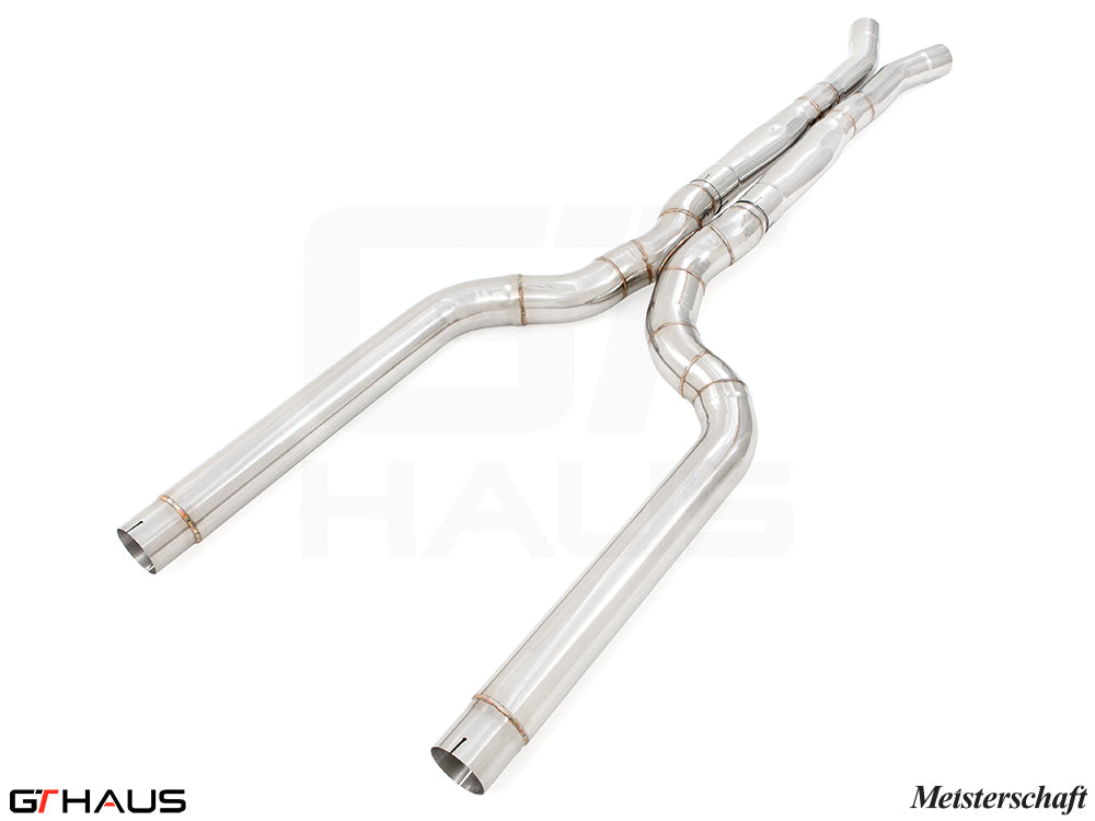 BMW F91/92 M8 / M8 Competition Coupe / Convertible 2020+ LSR Mid Resonator Delete Pipes (Full cat-back pipes) 76mm piping