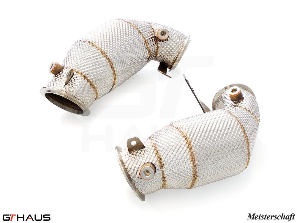 BMW F96 X6M SAV 2020+ Down Pipes OBD2 - 400 CEL Sport Cats (90mm piping)