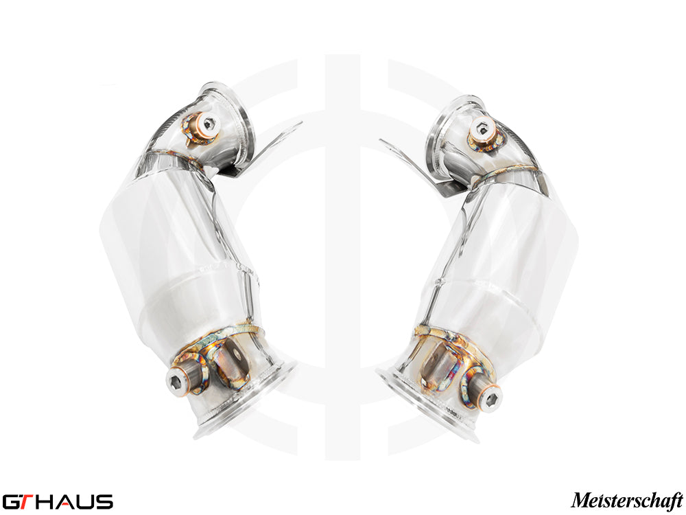 BMW F96 X6M LCI SAV 2024+ Down Pipes OBD2 - 400 CEL Sport Cats (90mm piping)