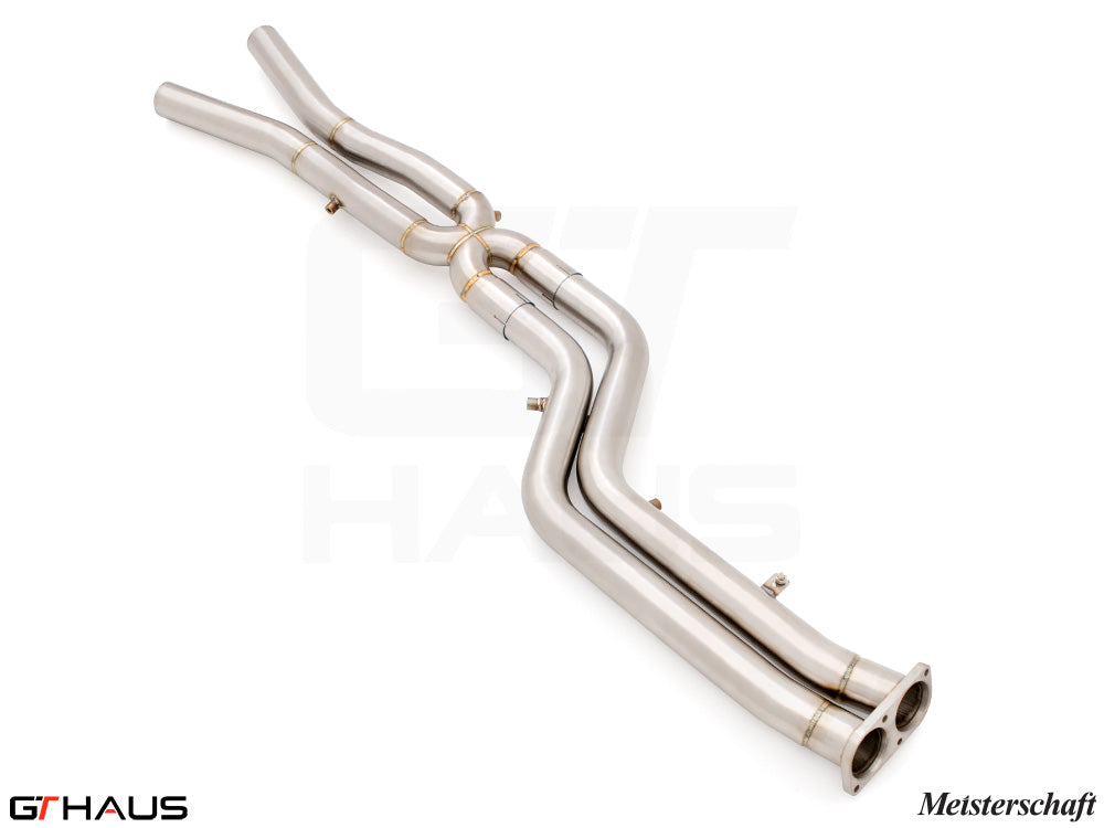 BMW F97 X3M SAV 2022+ Full Cat-Back 76mm DUAL LSR mid Resonator Delete pipes