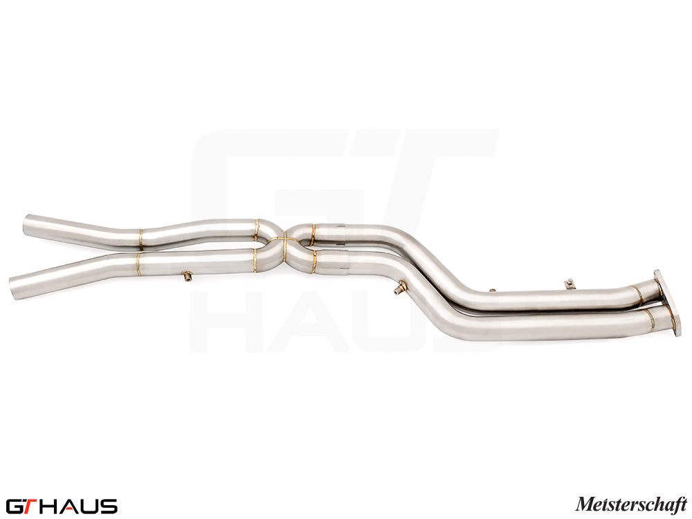 BMW F97 X3M SAV 2022+ Full Cat-Back 76mm DUAL LSR mid Resonator Delete pipes
