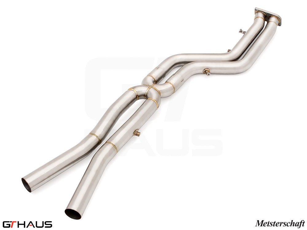 BMW F97 X3M SAV 2022+ Full Cat-Back 76mm DUAL LSR mid Resonator Delete pipes