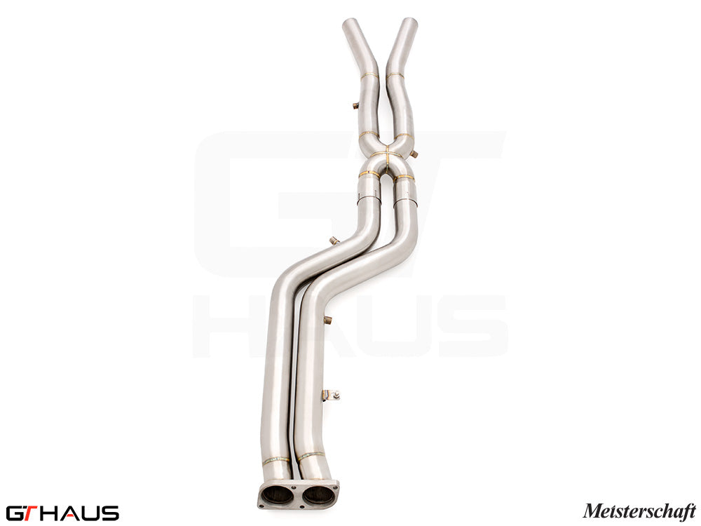 BMW F98 X4M SAV 2019-2021 Full Cat-Back 76mm DUAL LSR mid Resonator Delete pipes