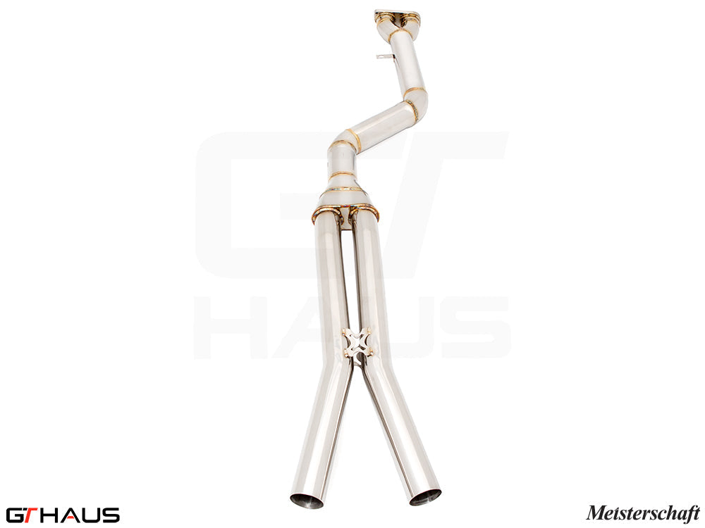 BMW F98 X4M SAV 2019-2021 Full Cat-Back 90mm SINGLE LX mid Resonator Delete pipes