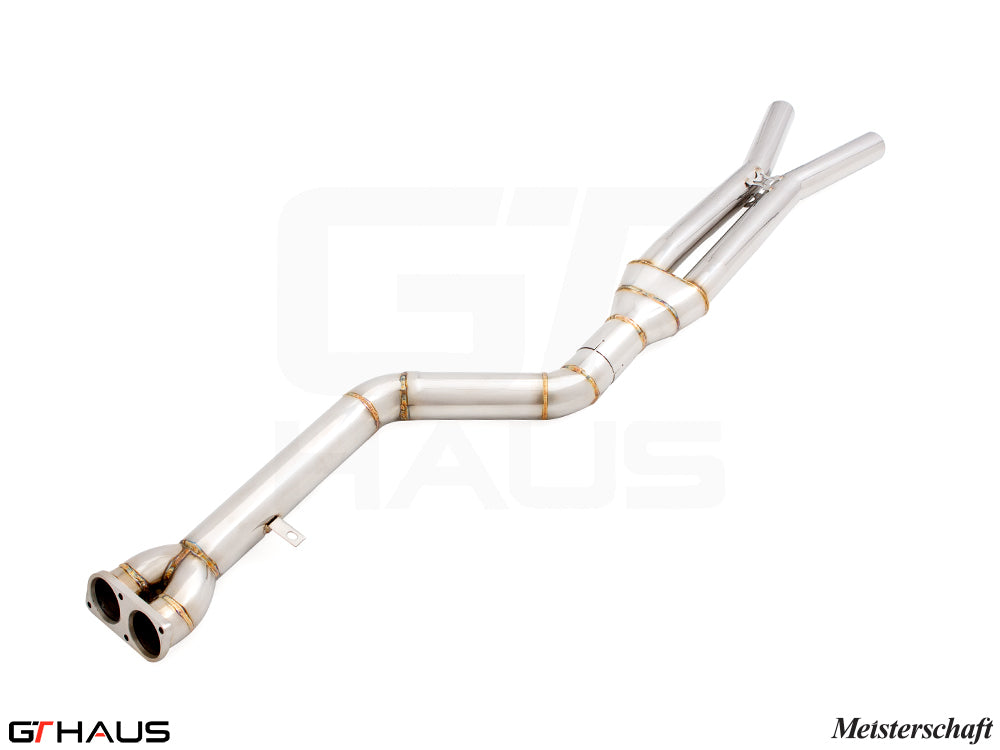 BMW F98 X4M SAV 2019-2021 Full Cat-Back 90mm SINGLE LX mid Resonator Delete pipes