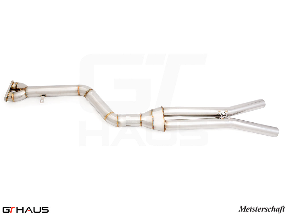 BMW F98 X4M SAV 2019-2021 Full Cat-Back 90mm SINGLE LX mid Resonator Delete pipes