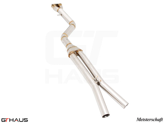 BMW F98 X4M SAV 2022+ Full Cat-Back 90mm SINGLE LX mid Resonator Delete pipes