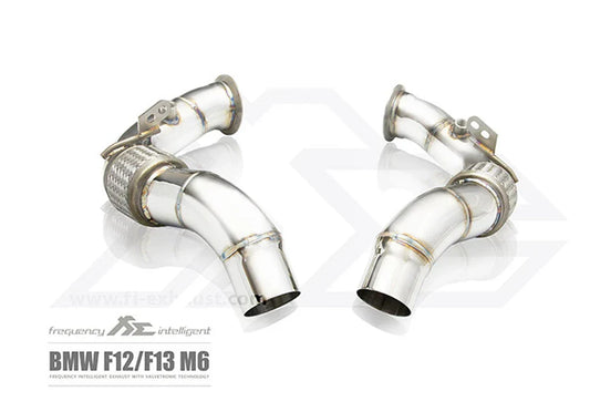 Bmw f12 f13 m6 4.4tt s63b 44tu 2011 2018 catless downpipe with ceramic coating gold
